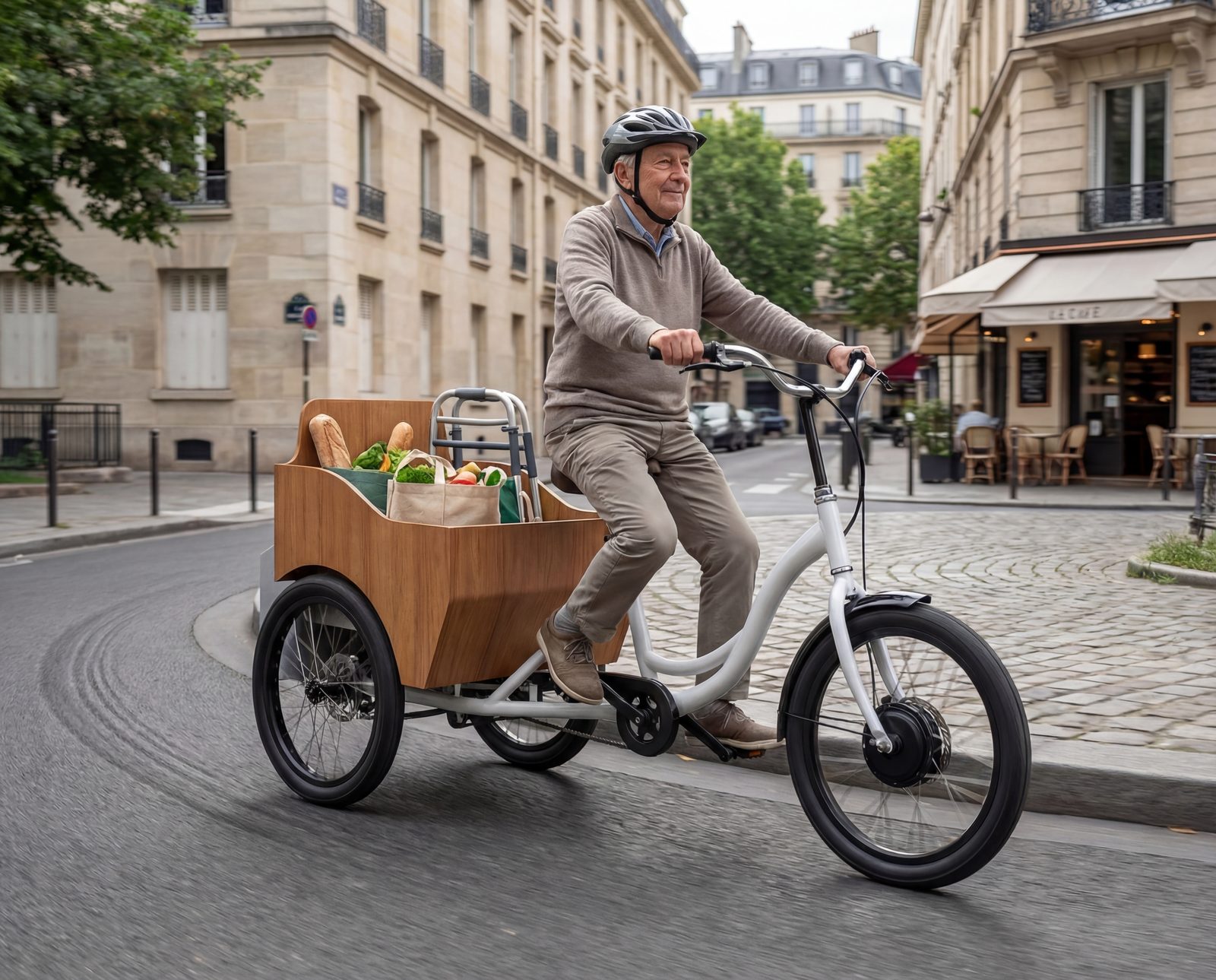 Senior avec courses sur le KIB